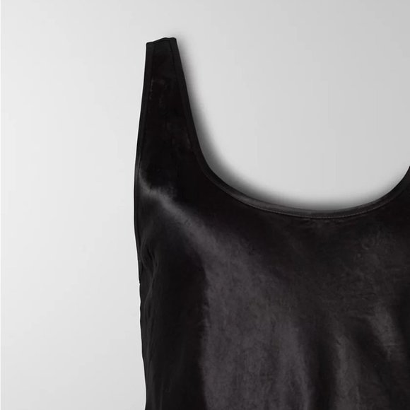 Aritzia Babaton Renee Black Satin Mini Slip Dress Size XXS - Picture 4 of 9